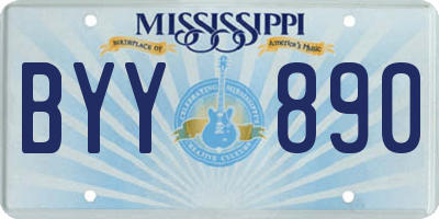 MS license plate BYY890