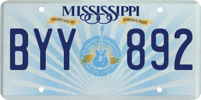 MS license plate BYY892