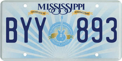 MS license plate BYY893