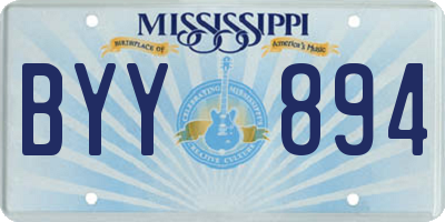 MS license plate BYY894