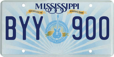 MS license plate BYY900
