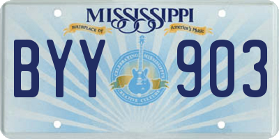 MS license plate BYY903