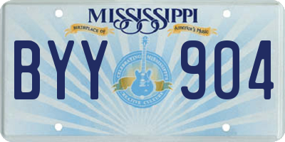 MS license plate BYY904