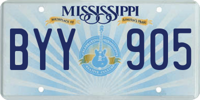 MS license plate BYY905