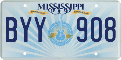 MS license plate BYY908