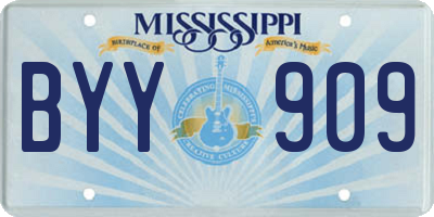 MS license plate BYY909