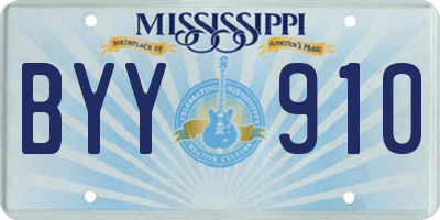 MS license plate BYY910