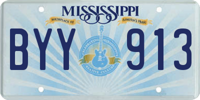 MS license plate BYY913