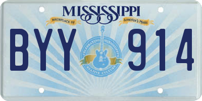 MS license plate BYY914