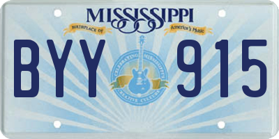 MS license plate BYY915