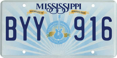 MS license plate BYY916