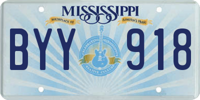 MS license plate BYY918