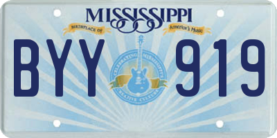 MS license plate BYY919