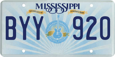 MS license plate BYY920