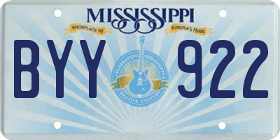 MS license plate BYY922