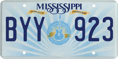 MS license plate BYY923