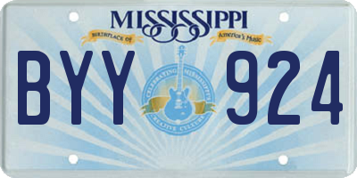 MS license plate BYY924