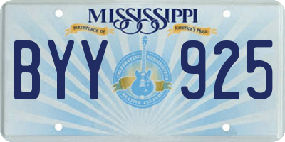 MS license plate BYY925