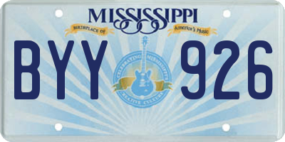 MS license plate BYY926