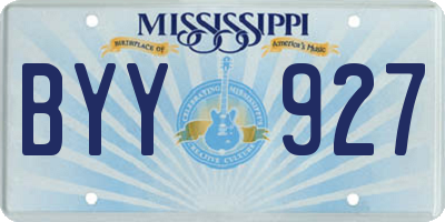 MS license plate BYY927