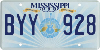 MS license plate BYY928