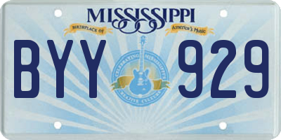 MS license plate BYY929