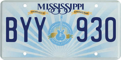 MS license plate BYY930