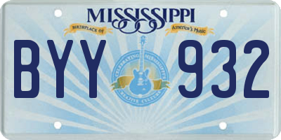MS license plate BYY932