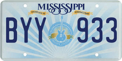 MS license plate BYY933
