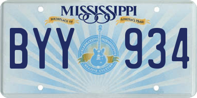 MS license plate BYY934