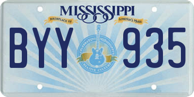 MS license plate BYY935