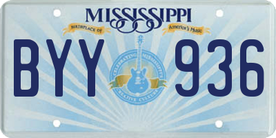 MS license plate BYY936
