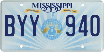 MS license plate BYY940
