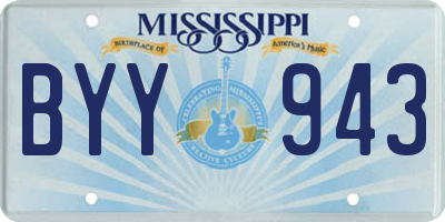 MS license plate BYY943
