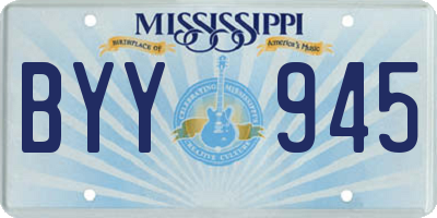 MS license plate BYY945