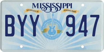 MS license plate BYY947