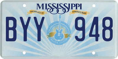 MS license plate BYY948