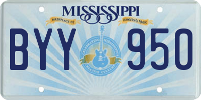 MS license plate BYY950