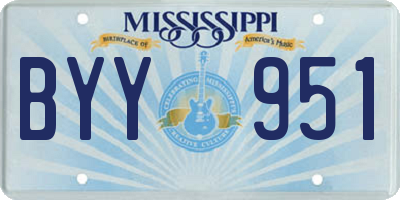 MS license plate BYY951
