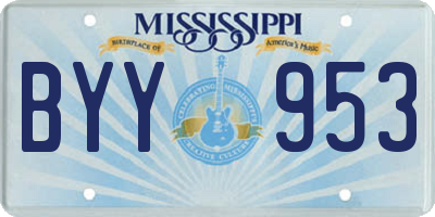 MS license plate BYY953