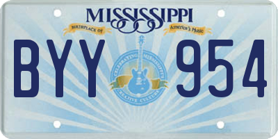 MS license plate BYY954