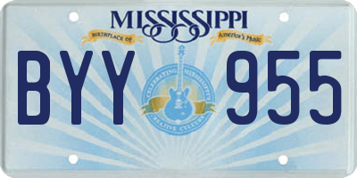 MS license plate BYY955
