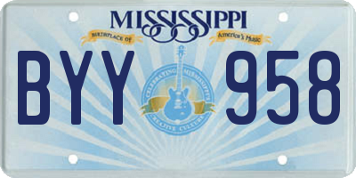 MS license plate BYY958