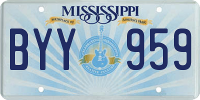 MS license plate BYY959