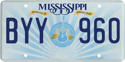 MS license plate BYY960