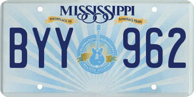 MS license plate BYY962