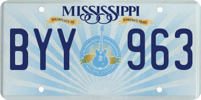 MS license plate BYY963