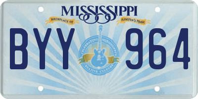 MS license plate BYY964
