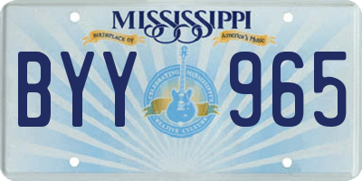 MS license plate BYY965