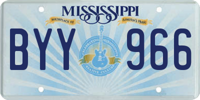 MS license plate BYY966